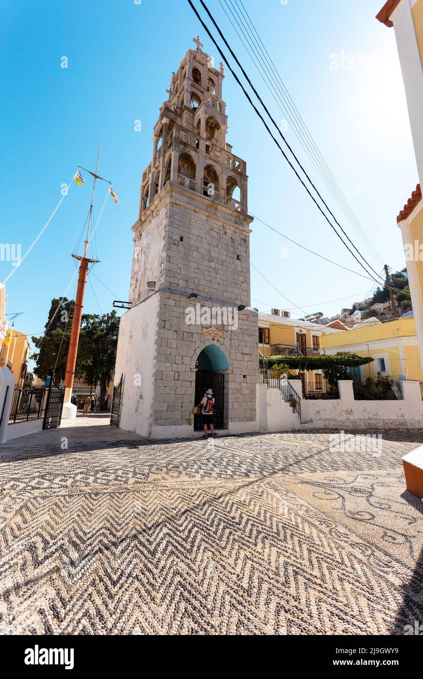 Iglesia de San Juan en la isla de Symi en Grecia Foto de stock