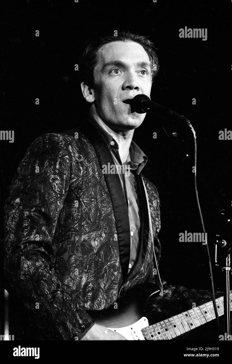 Músico G.E. Smith actuando en Los Angeles, CA, 1981 Foto de stock