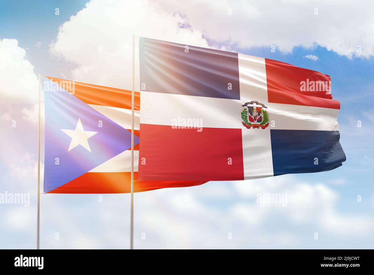Bandera de puerto rico republica dominicana fotografías e imágenes de alta  resolución - Alamy