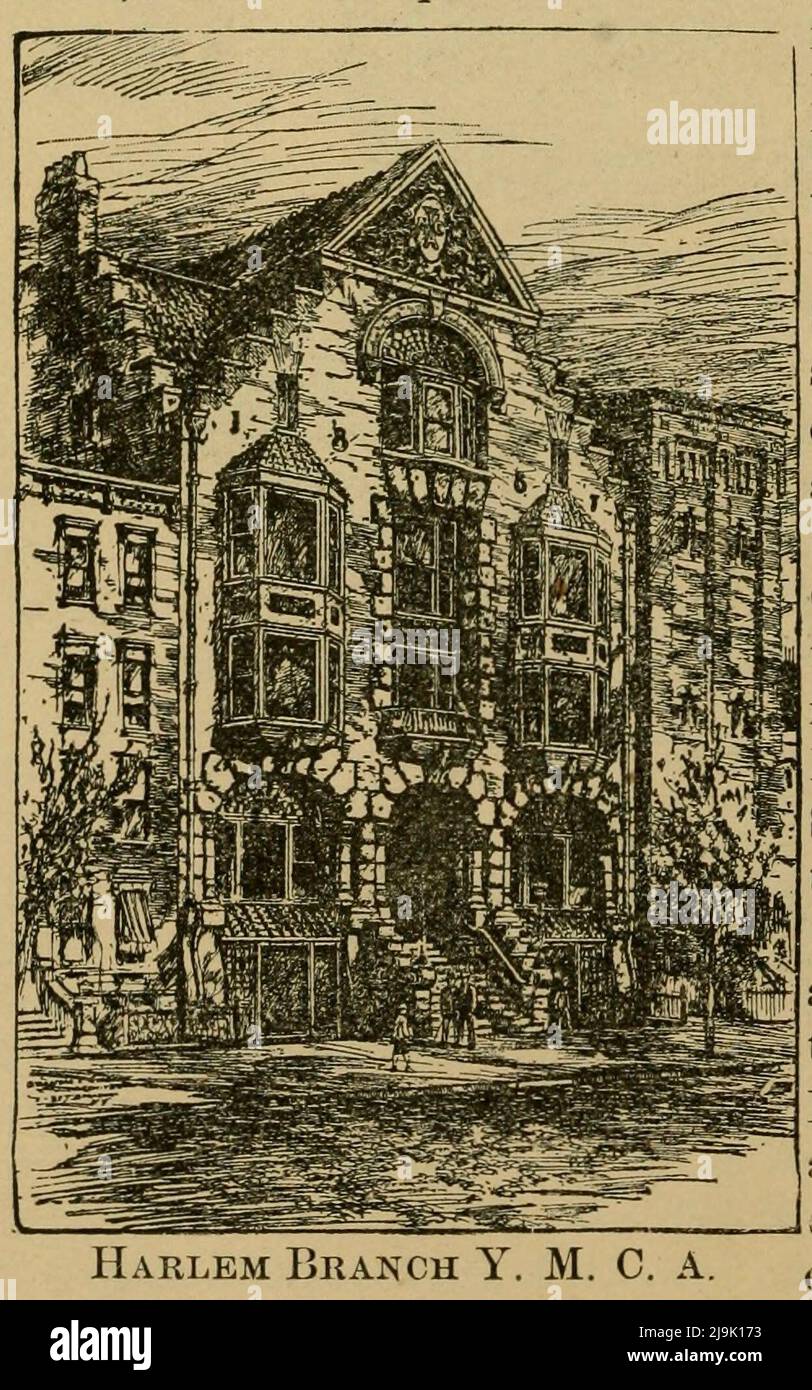 Harlem Branch YMCA 1889 de la guía ' ilustró la ciudad de Nueva York y sus alrededores. Una guía descriptiva de lugares de interés ' por Charles W Hobbs, Fecha de publicación 1889 Editorial New York, C.W. Hobbs & co Foto de stock
