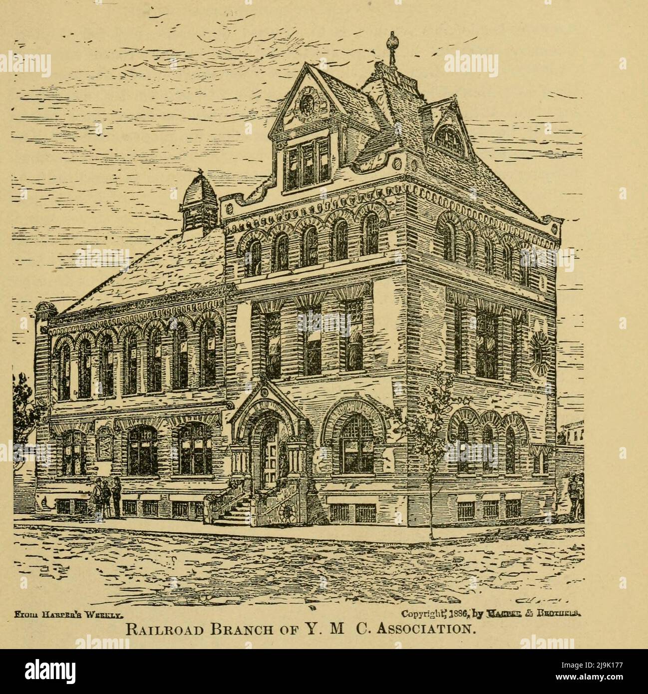 Ramal Ferroviario de YMCA 1889 de la guía ' ilustró la ciudad de Nueva York y sus alrededores. Una guía descriptiva de lugares de interés ' por Charles W Hobbs, Fecha de publicación 1889 Editorial New York, C.W. Hobbs & co Foto de stock