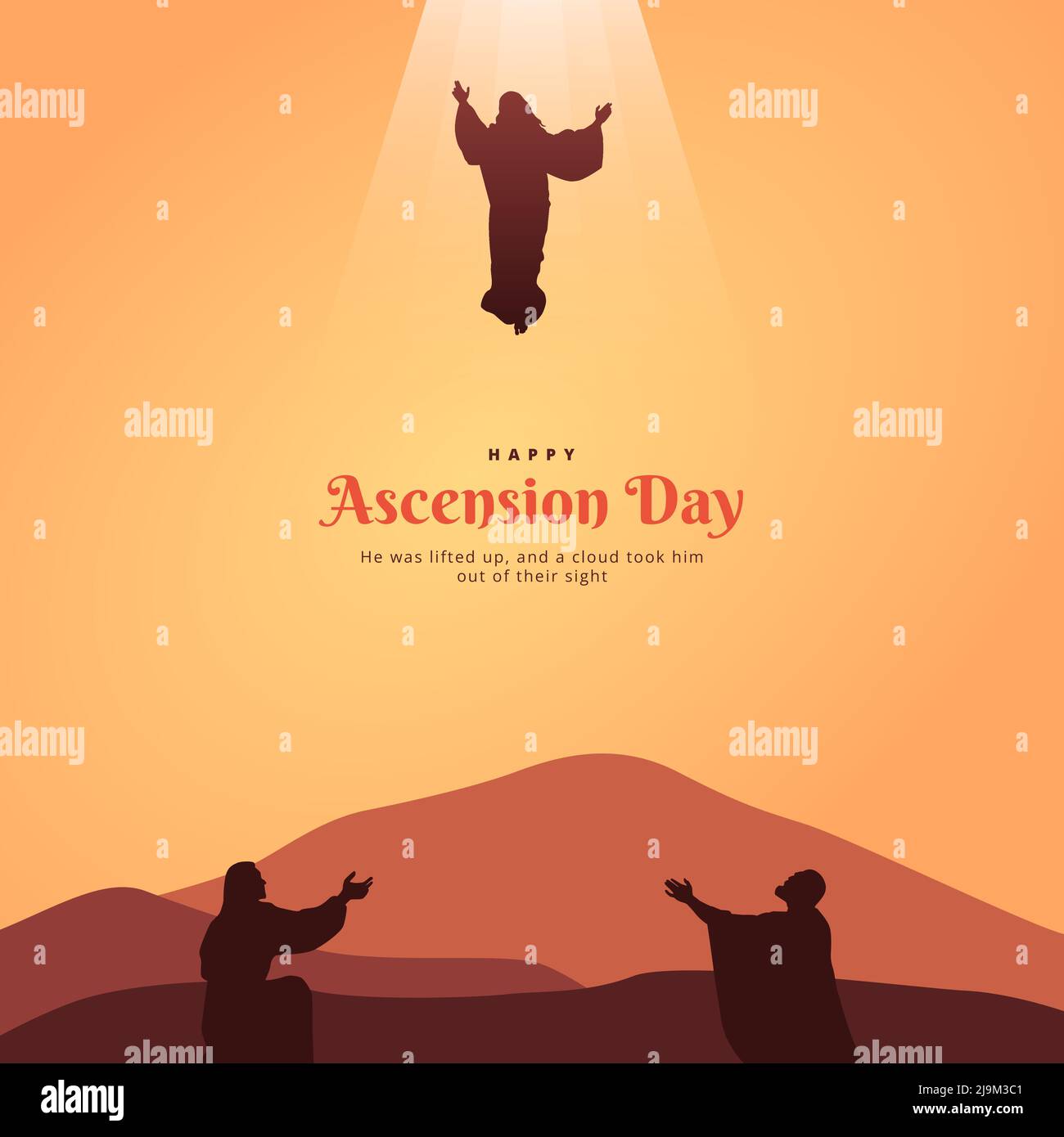 El Día de la Ascensión de Jesucristo Ilustración vectorial. Serie de