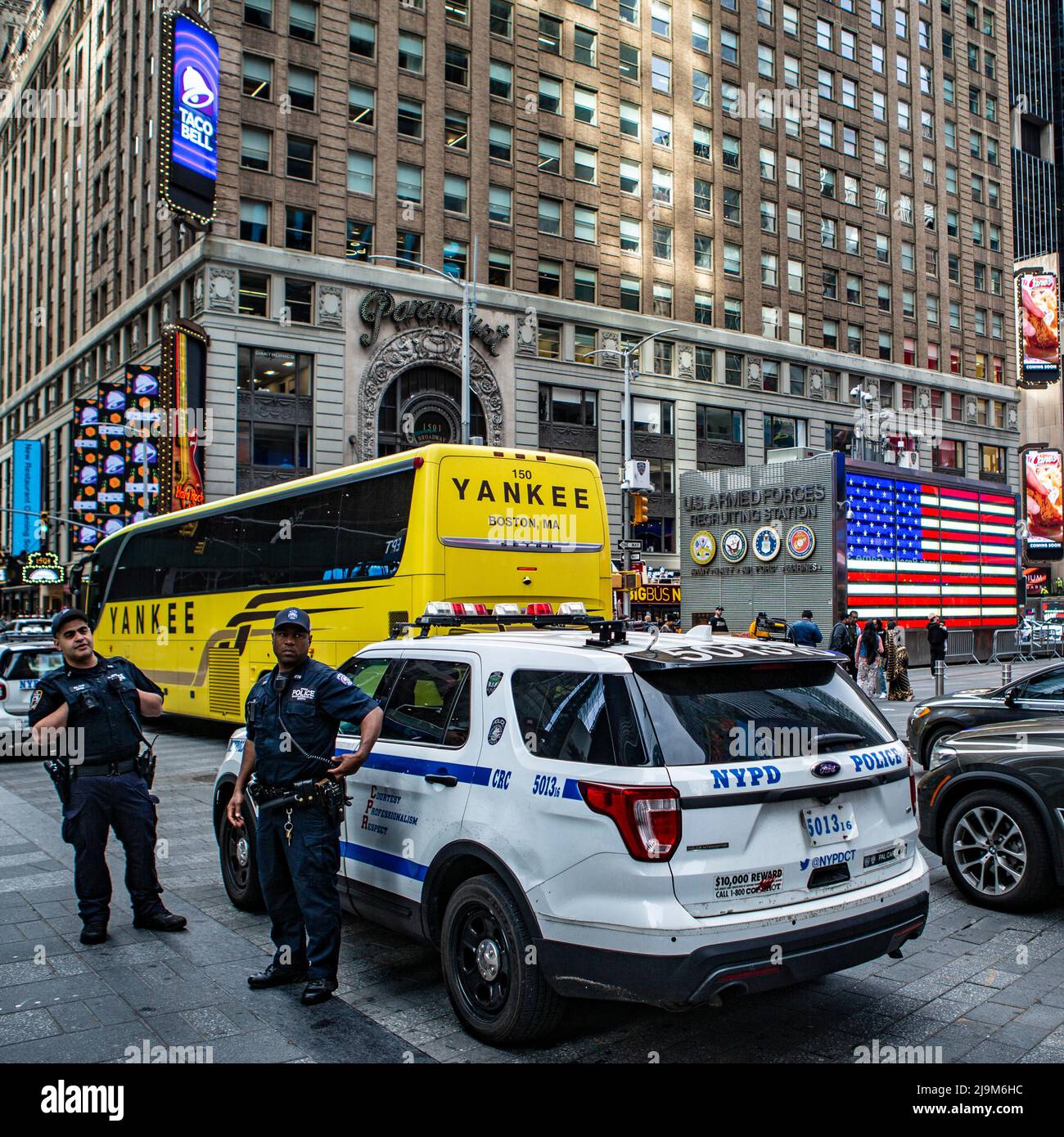 Departamento de Policía de Nueva York Streifenwagen Polizei en Nueva York Foto de stock