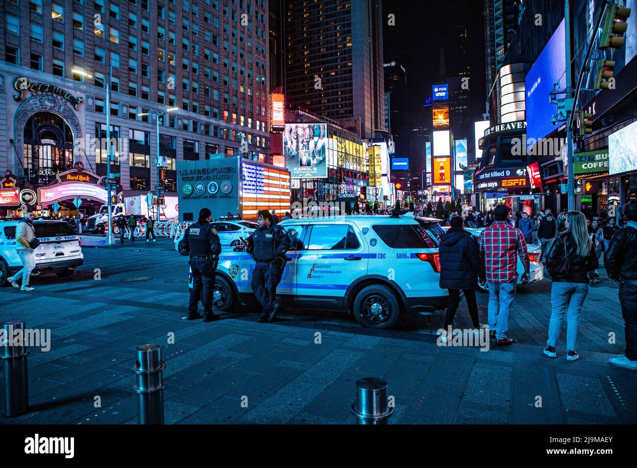Departamento de Policía de Nueva York Streifenwagen Polizei en Nueva York Foto de stock