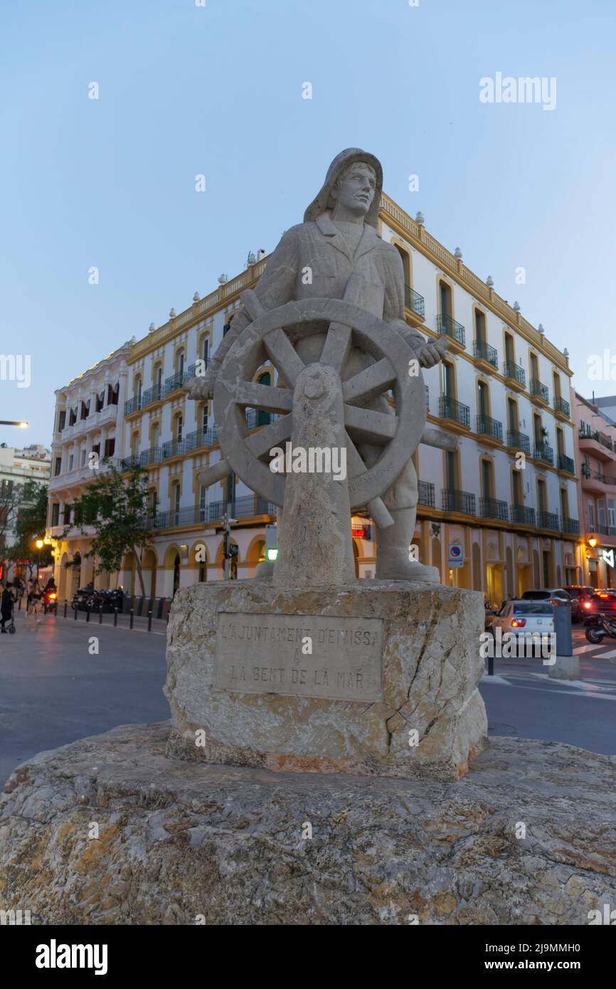 Seemann Denkmal, Ibiza Ciudad, Ibiza, Eivissa, Balearen Inseln, Español, Europa Foto de stock