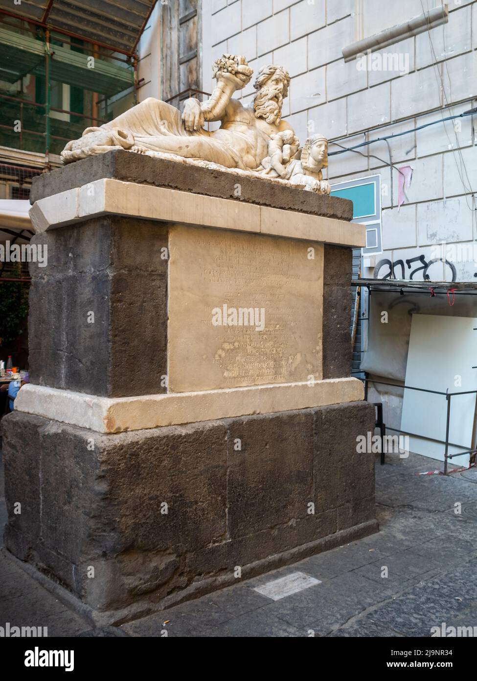 Estatua del dios del Nilo, Nápoles Foto de stock