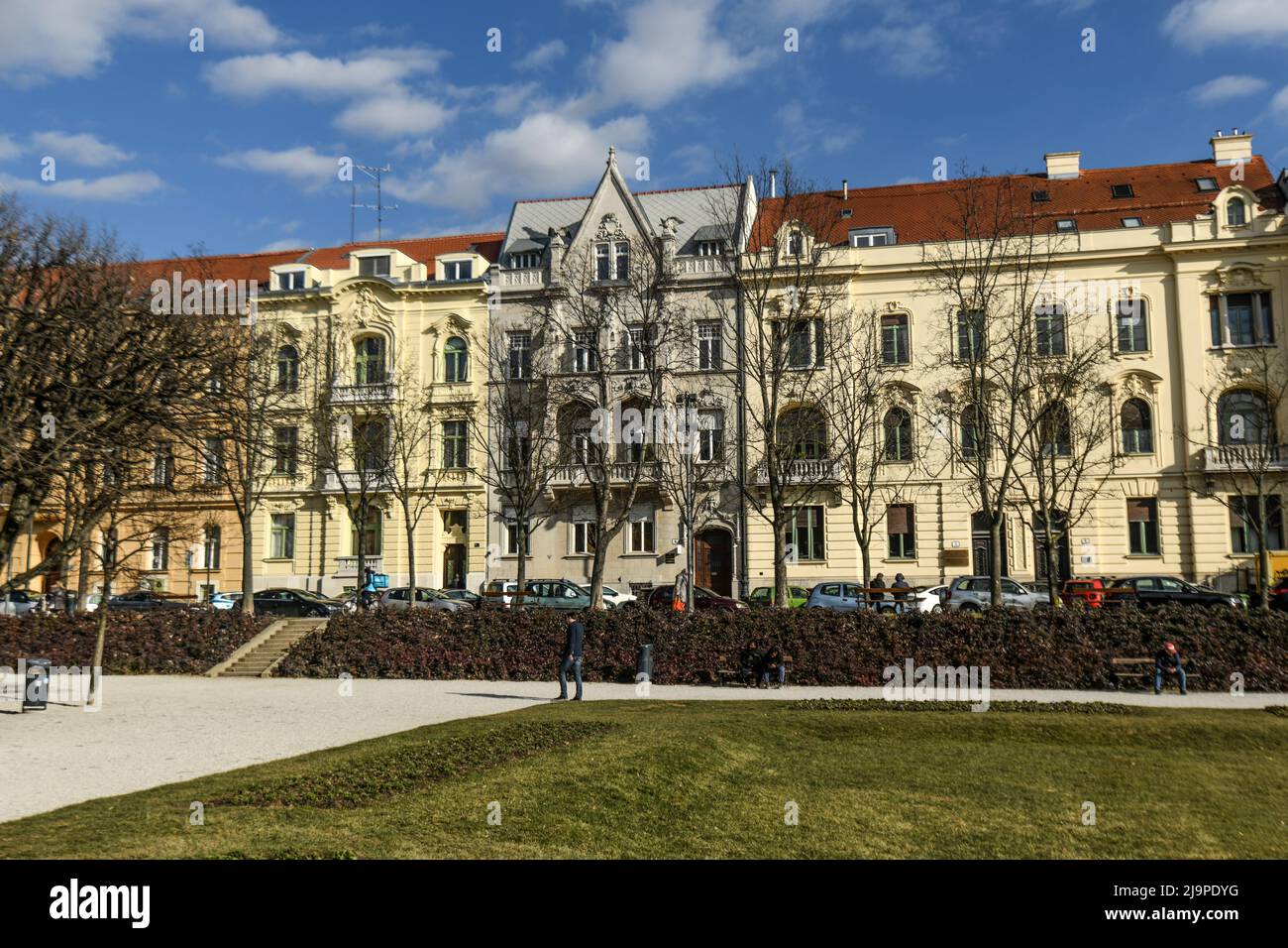 Zagreb: Plaza del Rey Tomislav (Kralja Tomislava Trg). Croacia Foto de stock