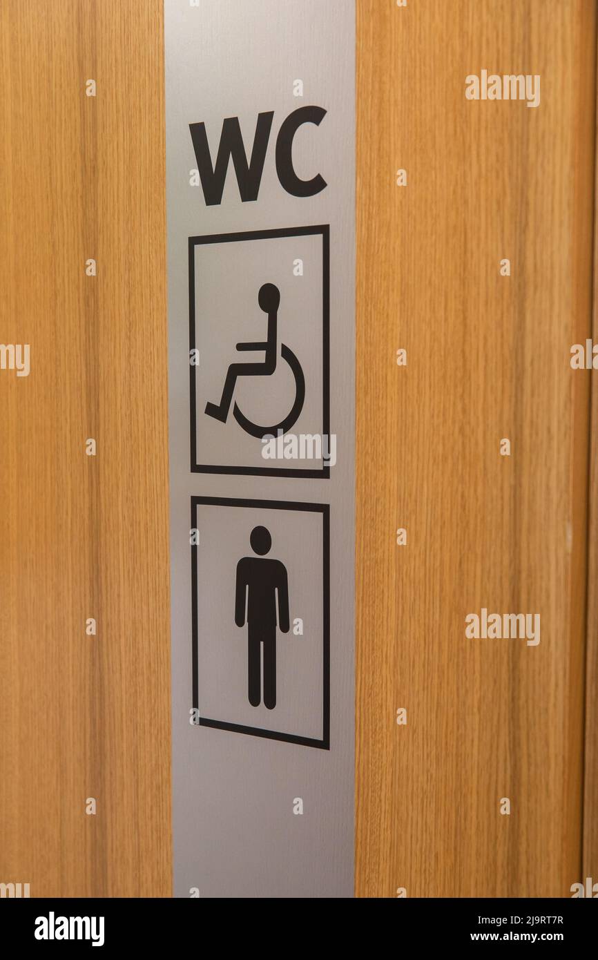 WC Cartel Madera de WC Cartel para puerta cartel Mujer Hombre pictograma 14 x 14 cm madera 