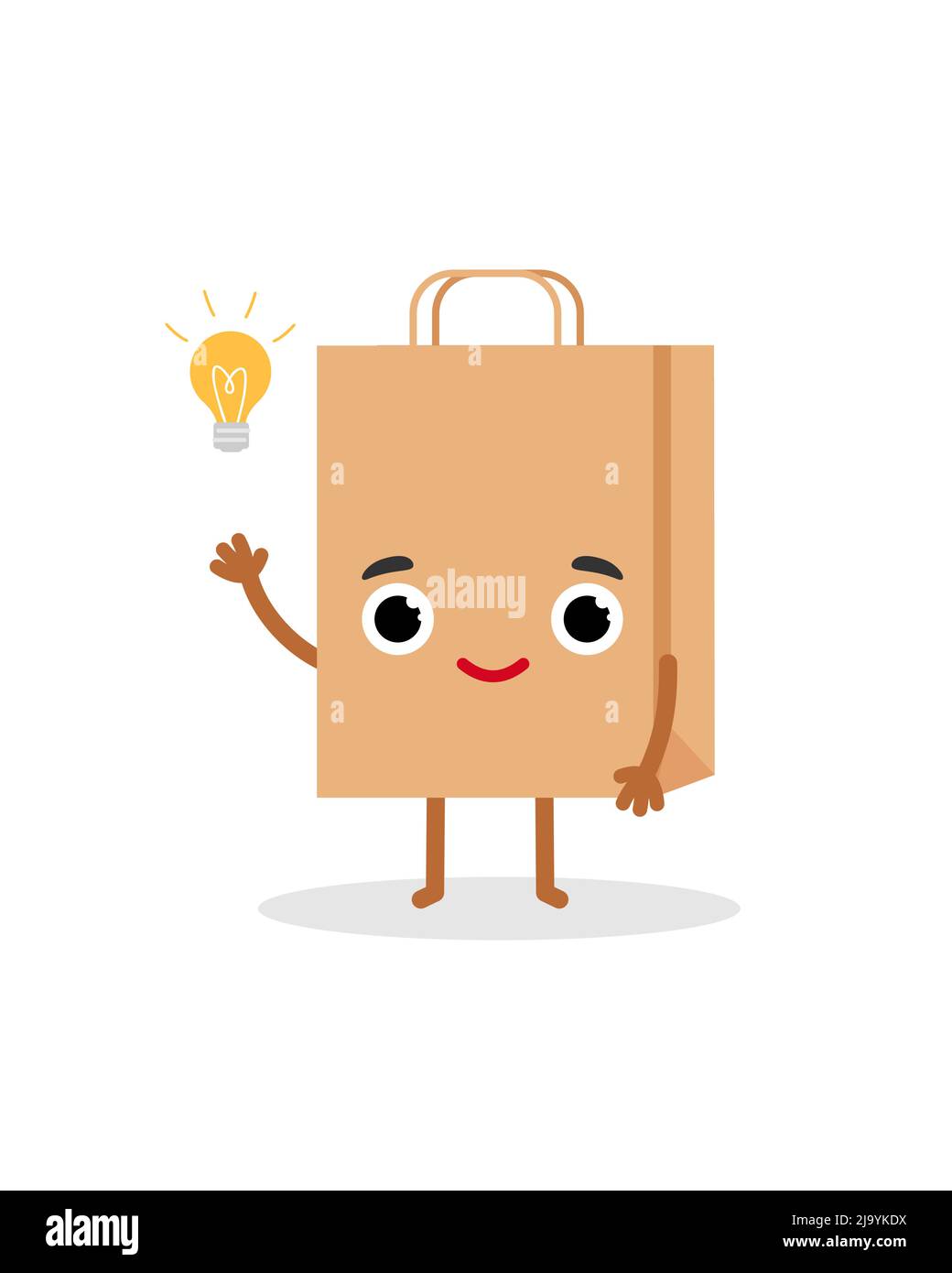 Papel bolsa de compras emociones idea carácter. Ilustración de vector emoji  Imagen Vector de stock - Alamy