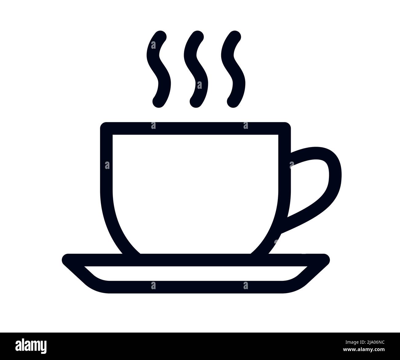 Taza de té de café u otra bebida caliente vector ilustración línea icono Ilustración del Vector