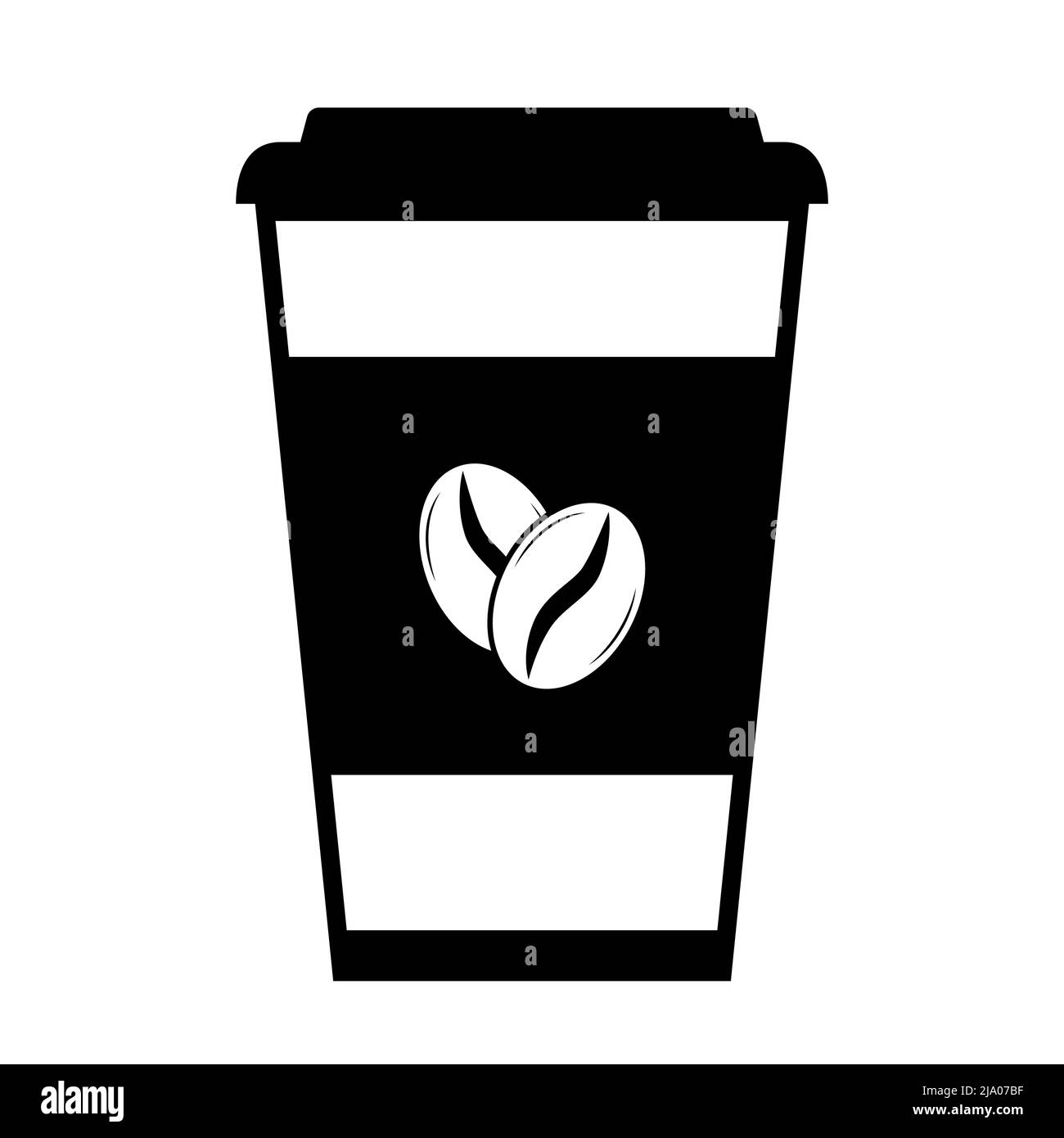 Icono de ilustración vectorial de café u otra bebida caliente para ir taza Ilustración del Vector