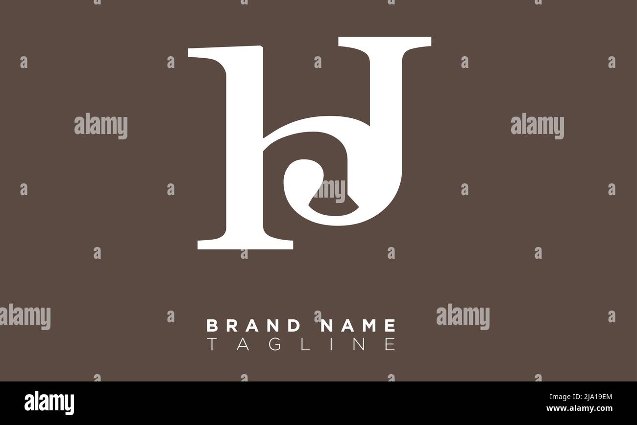 Letras del alfabeto HJ Iniciales Logotipo del monograma Ilustración del Vector