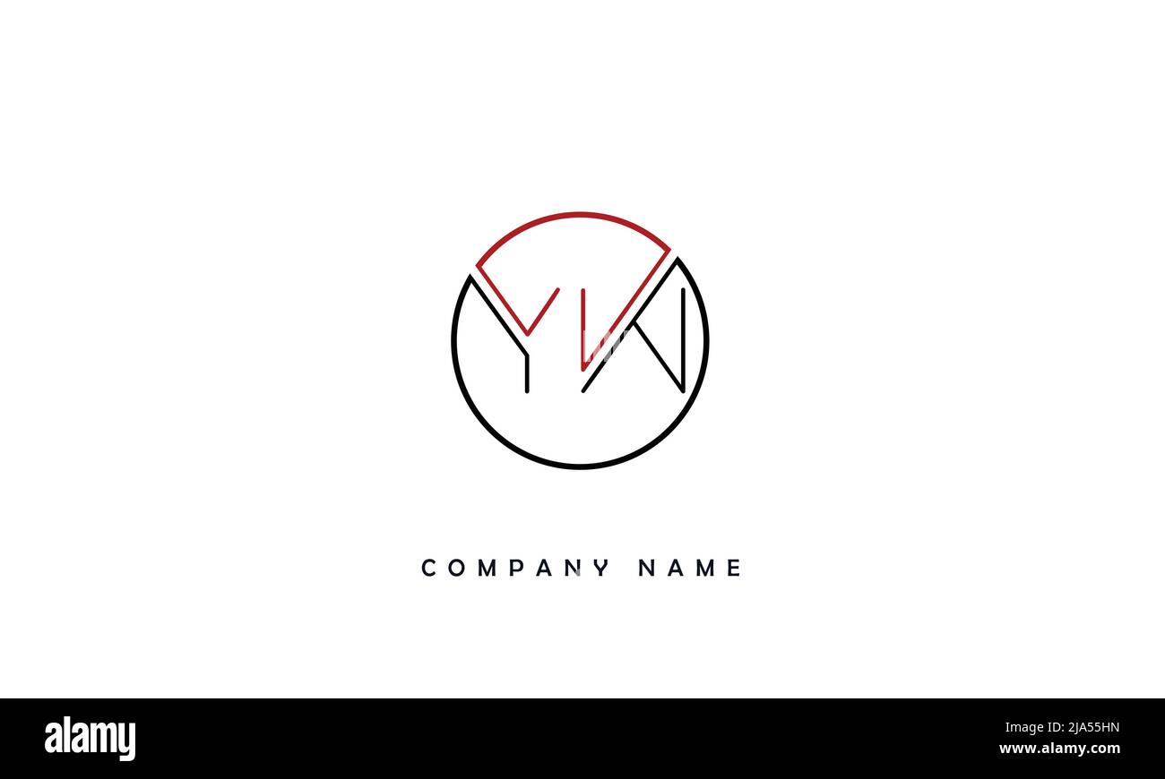 YW, WY Monograma Del Logo De las Cartas Abstractas Ilustración del Vector