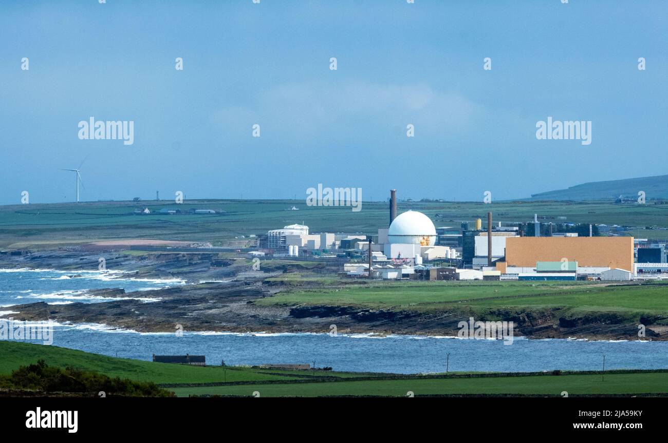 Central de Dounreay en la costa norte de Escocia, cerca de Thurso, Caithness. La antigua central nuclear se está desmantelando actualmente. Foto de stock