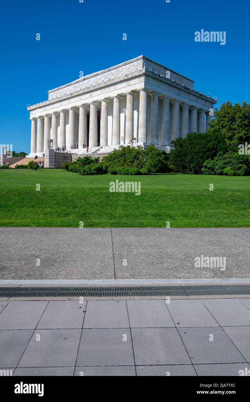 Estados Unidos Washington DC Lincoln Memorial en la capital del Capitolio de las Naciones Foto de stock