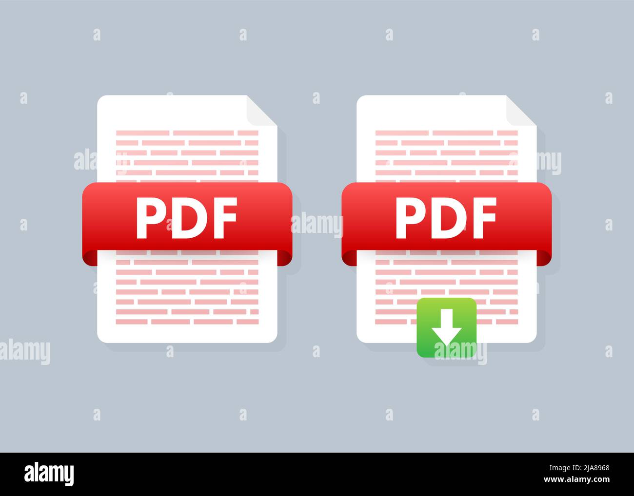 Botón Descargar PDF. Descargando concepto de documento. Archivo con  etiqueta PDF y signo de flecha hacia abajo. Ilustración vectorial Imagen  Vector de stock - Alamy