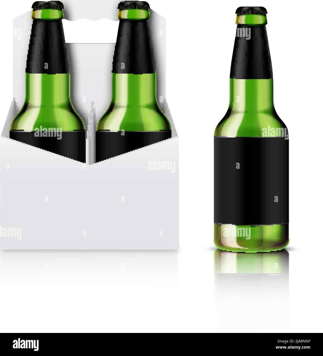 Botella de vidrio verde - vector  Botellas de vidrio, Botellas