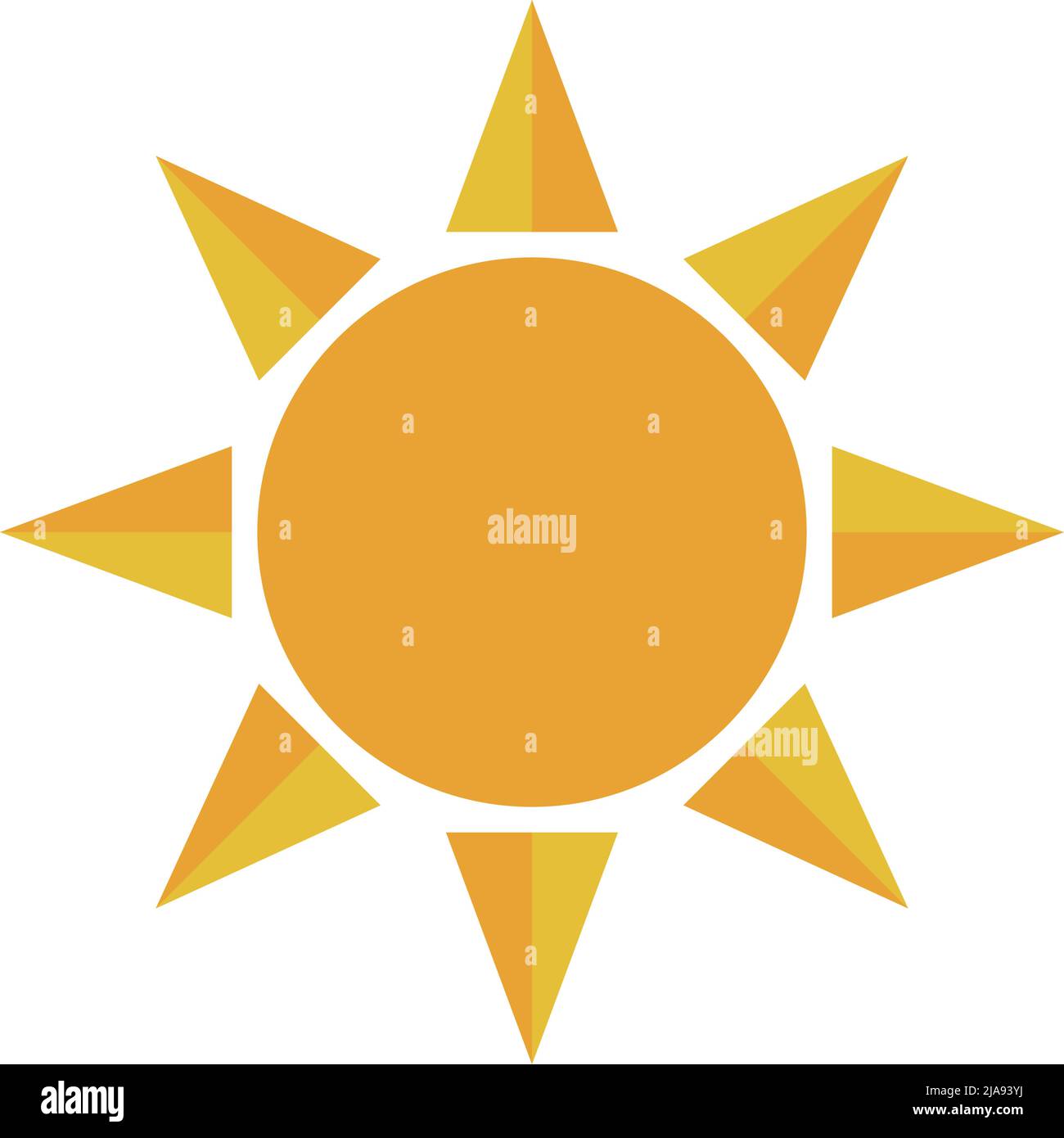 Icono de sol brillante. Vector plano. Vector editable. Ilustración del Vector