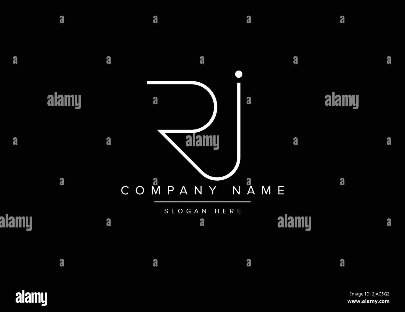 Logotipo de icono de líneas mínimas creativas, logotipo de monograma RJ Ilustración del Vector
