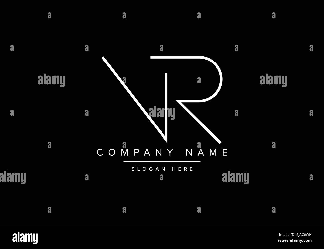 Logotipo de icono de líneas mínimas creativas, logotipo de monograma NR Ilustración del Vector