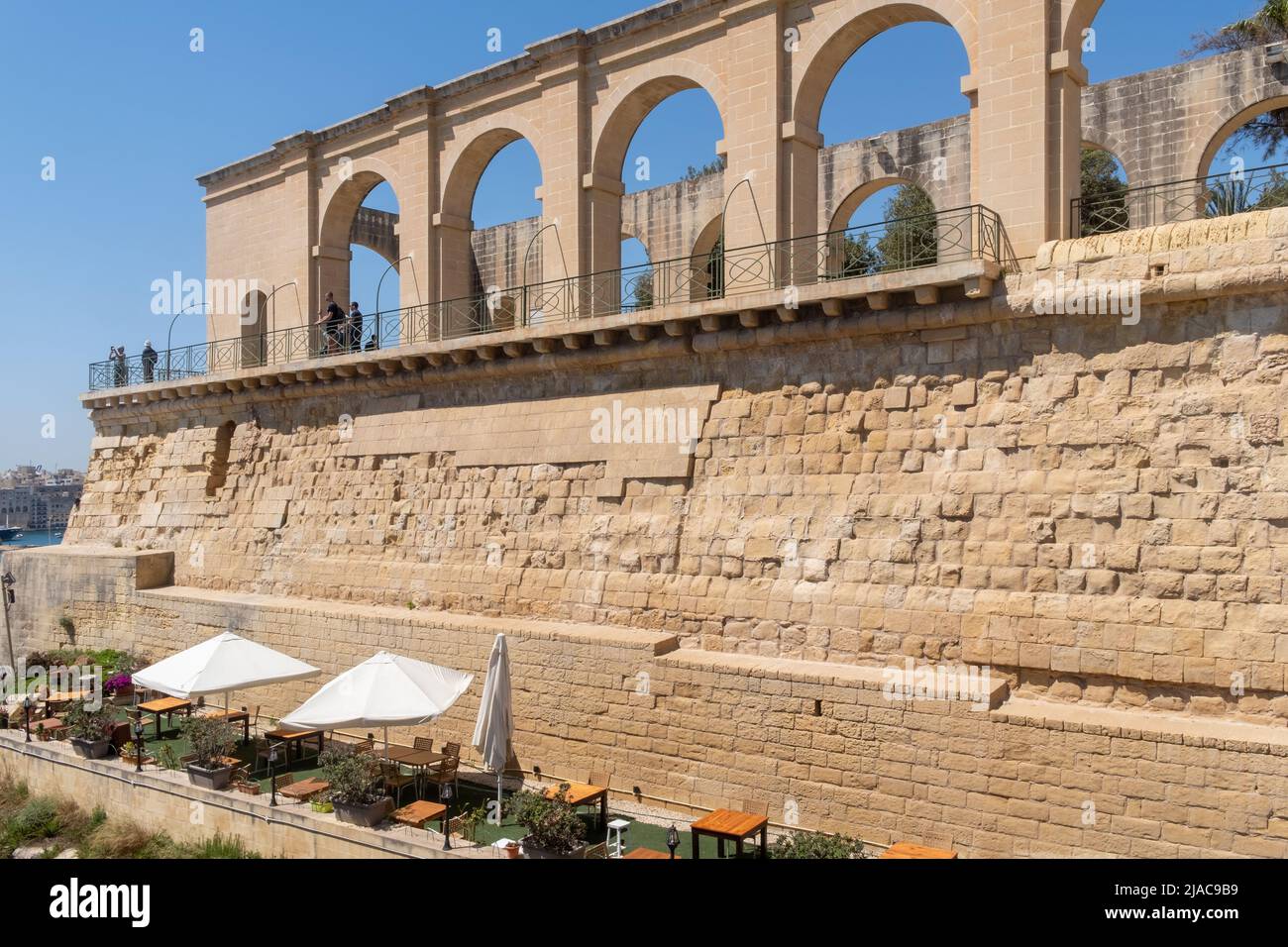 Bajar Barrakka Gardens, Valletta, Malta Foto de stock