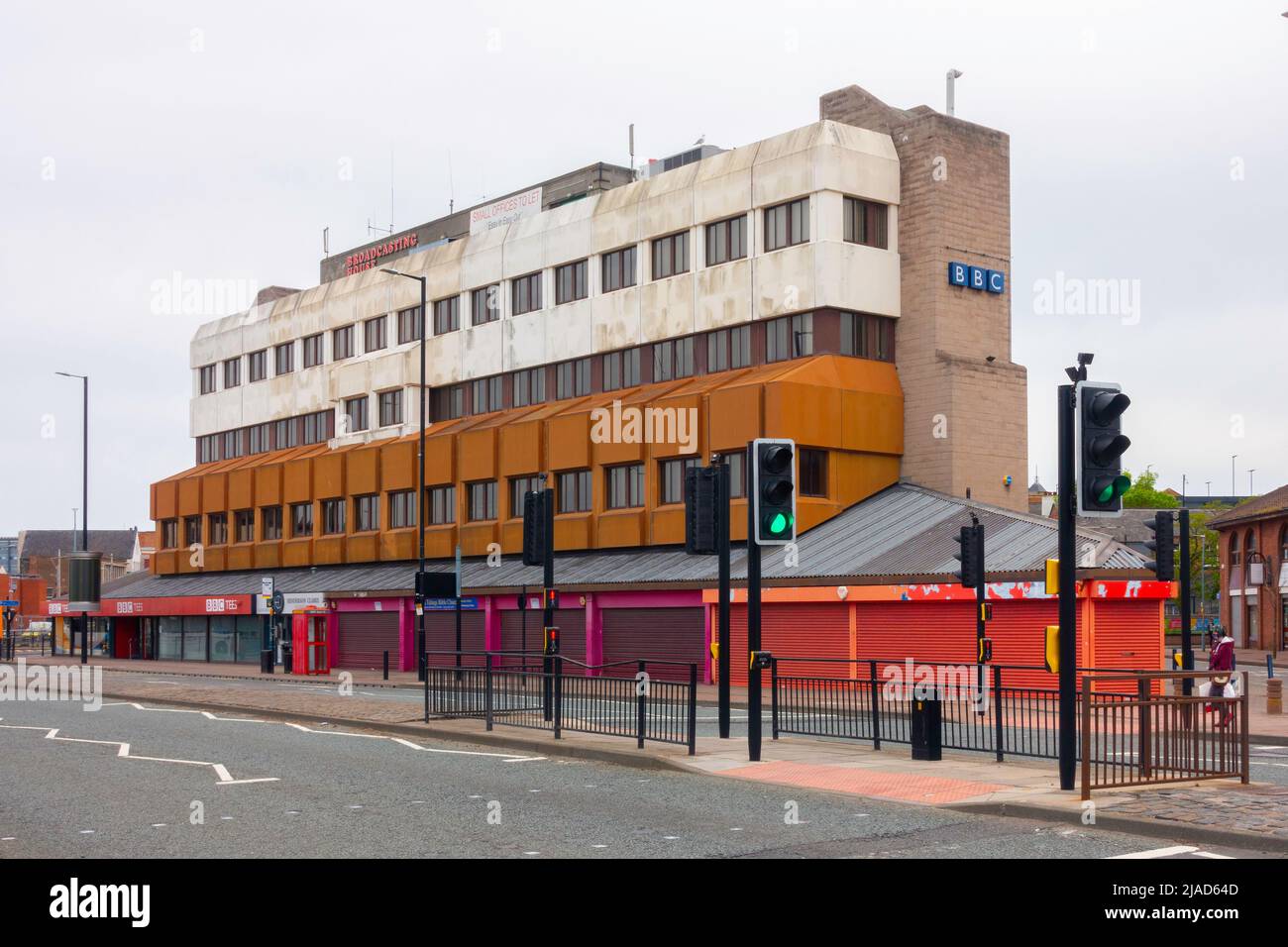 British Broadcasting Corporation BBC Tees edificio de la radiodifusión local en Middlesbrough Foto de stock