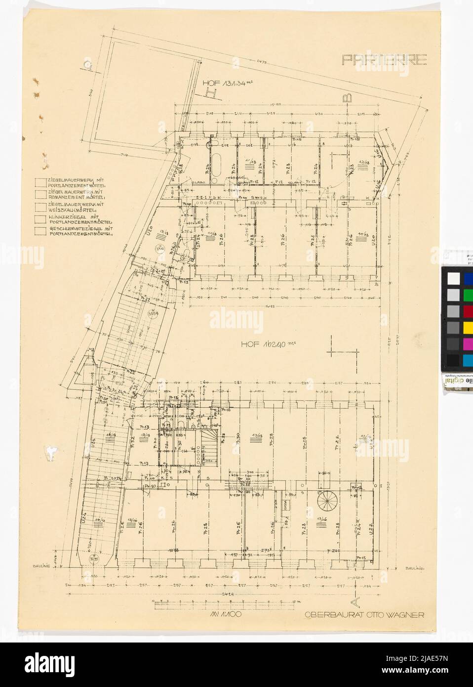 Casa de alquiler 7., Döblergasse 4, plano de planta. Otto Wagner (1841-1918), arquitecto Foto de stock