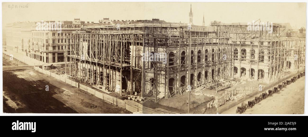 1st, Opera Ring 2 - Opera - Construcción de la nueva ópera desde la circunvalación, fachada principal. Andreas Groll (1812-1872), fotógrafo Foto de stock