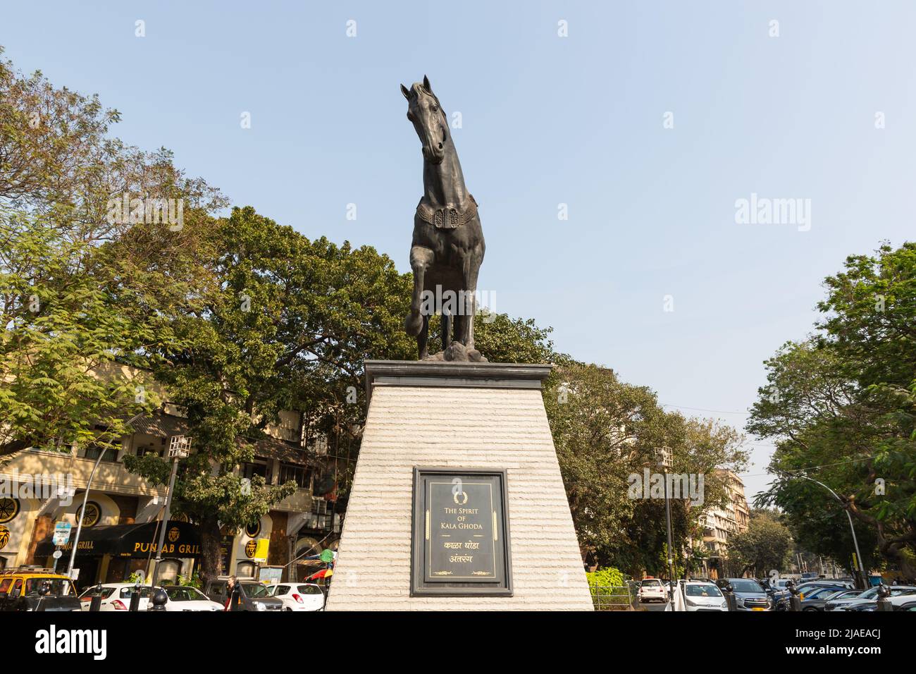 Mumbai, India - 14 de febrero de 2020: Estatua de Kala Ghoda en colaba mumbai Foto de stock