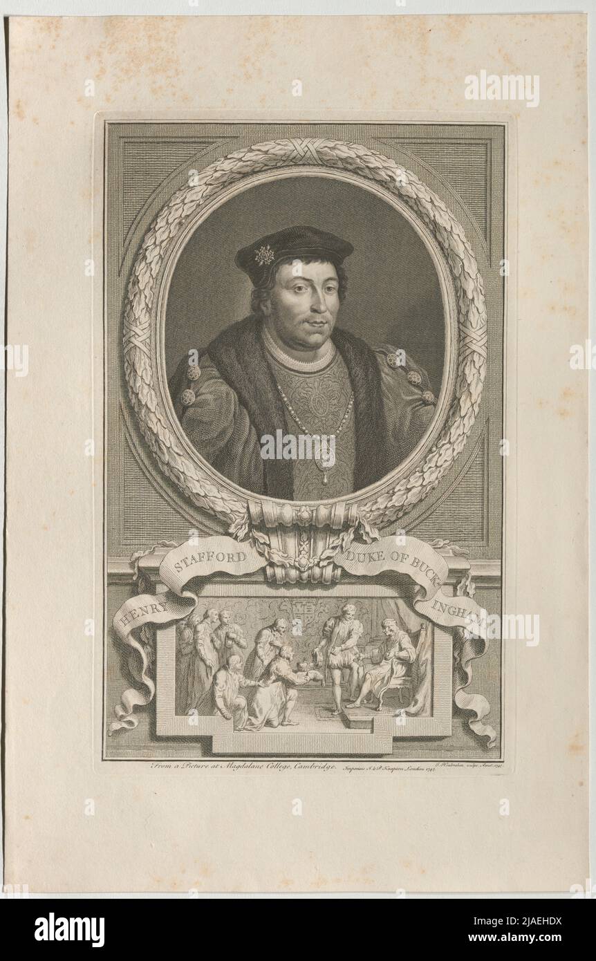 HENRY STAFFORD DUQUE DE BUCKINGHAM'. Henry Stafford, 2. Herzog von Buckingham. Jakob Houbraken (1698-1780), Artista, J. & P. Knapton, impresor, editor Foto de stock