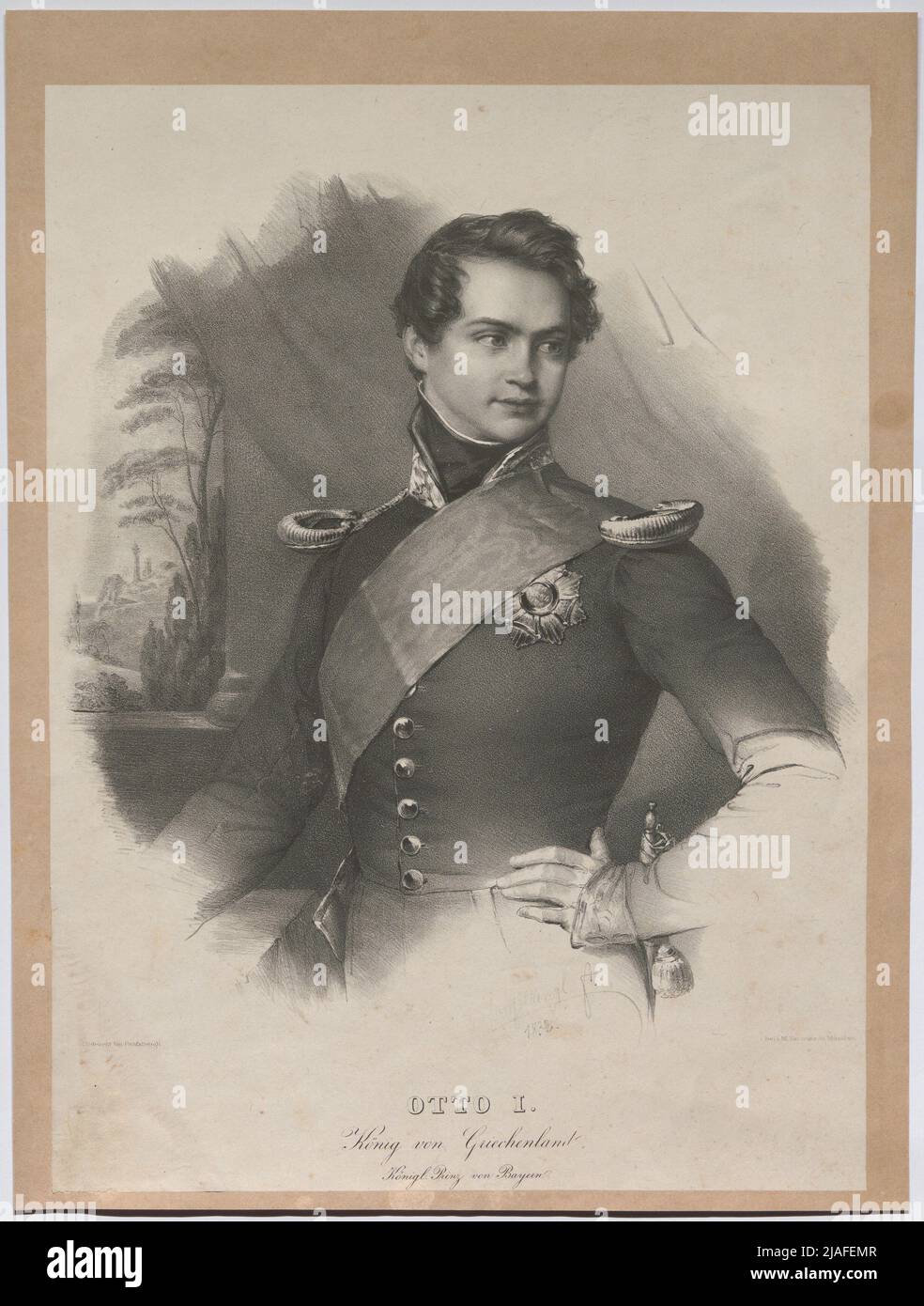 Otto I. Rey de Grecia, Königl. Príncipe de Baviera. '. Franz Hanfstaengl: Otto I., Rey de Grecia, Príncipe Real de Baviera, 1832. Franz Seraph Hanfstaengl (Hanfstängl) (1804-1877), Artista Foto de stock