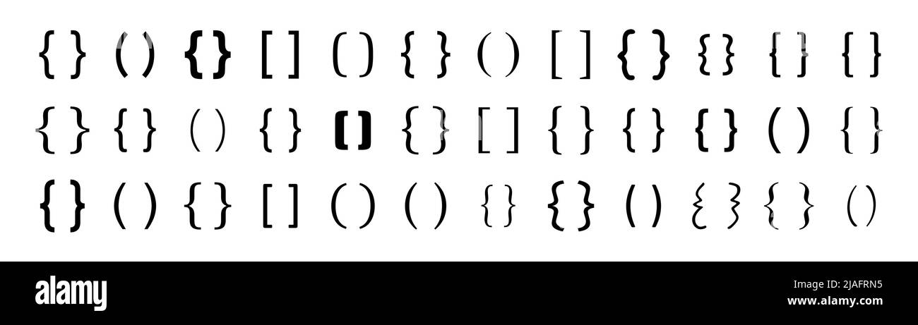 Un Conjunto De Corchetes De Texto Icono De Corchetes Cuadros De Texto