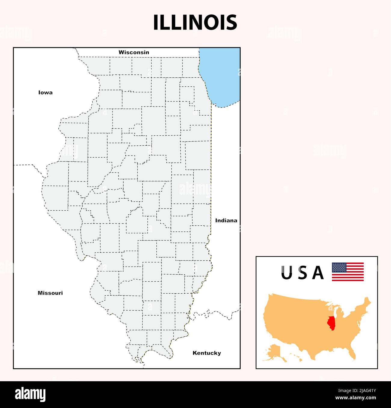 Mapa De Illinois Mapa Del Estado Y Del Distrito De Illinois Mapa Administrativo Y Político De 6527