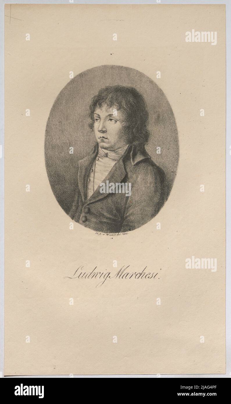Ludwig Marchesi '. Luigi Marchesi, soprano castrado. Heinrich Eduard von Wintter (1788-1829), artista Foto de stock