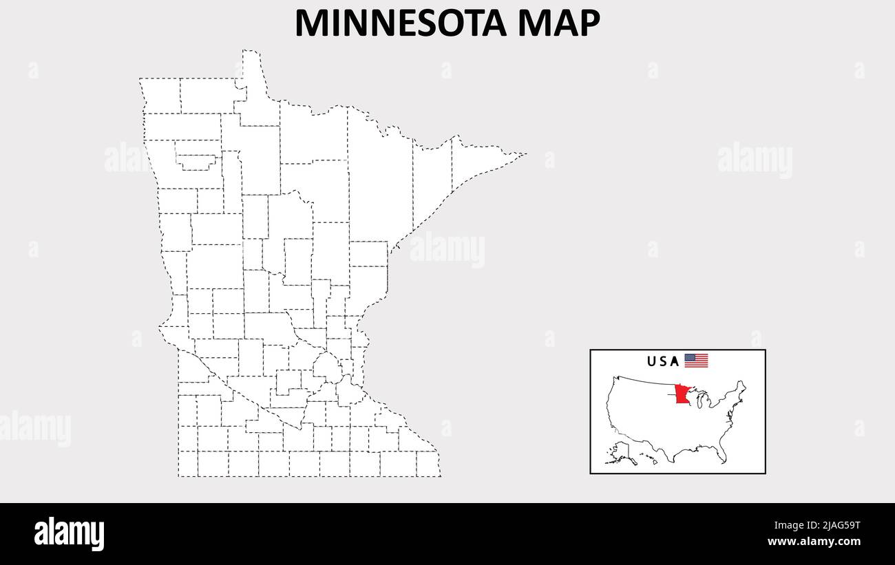 Mapa de Minnesota. Mapa del estado y del distrito de Minnesota. Mapa
