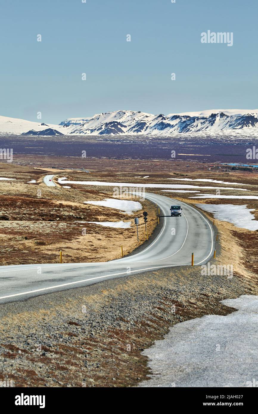 Camino en Islandia Foto de stock