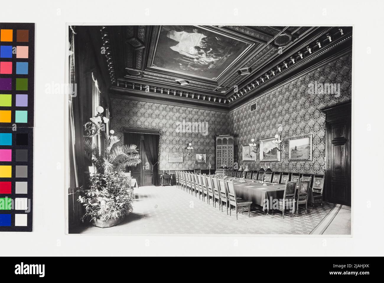 1st, Rathausplatz 1 - Rathaus - Vista interior - Estudio del alcalde - Salón Verde. Martin Gerlach jun. (1879-1944), fotógrafo Foto de stock