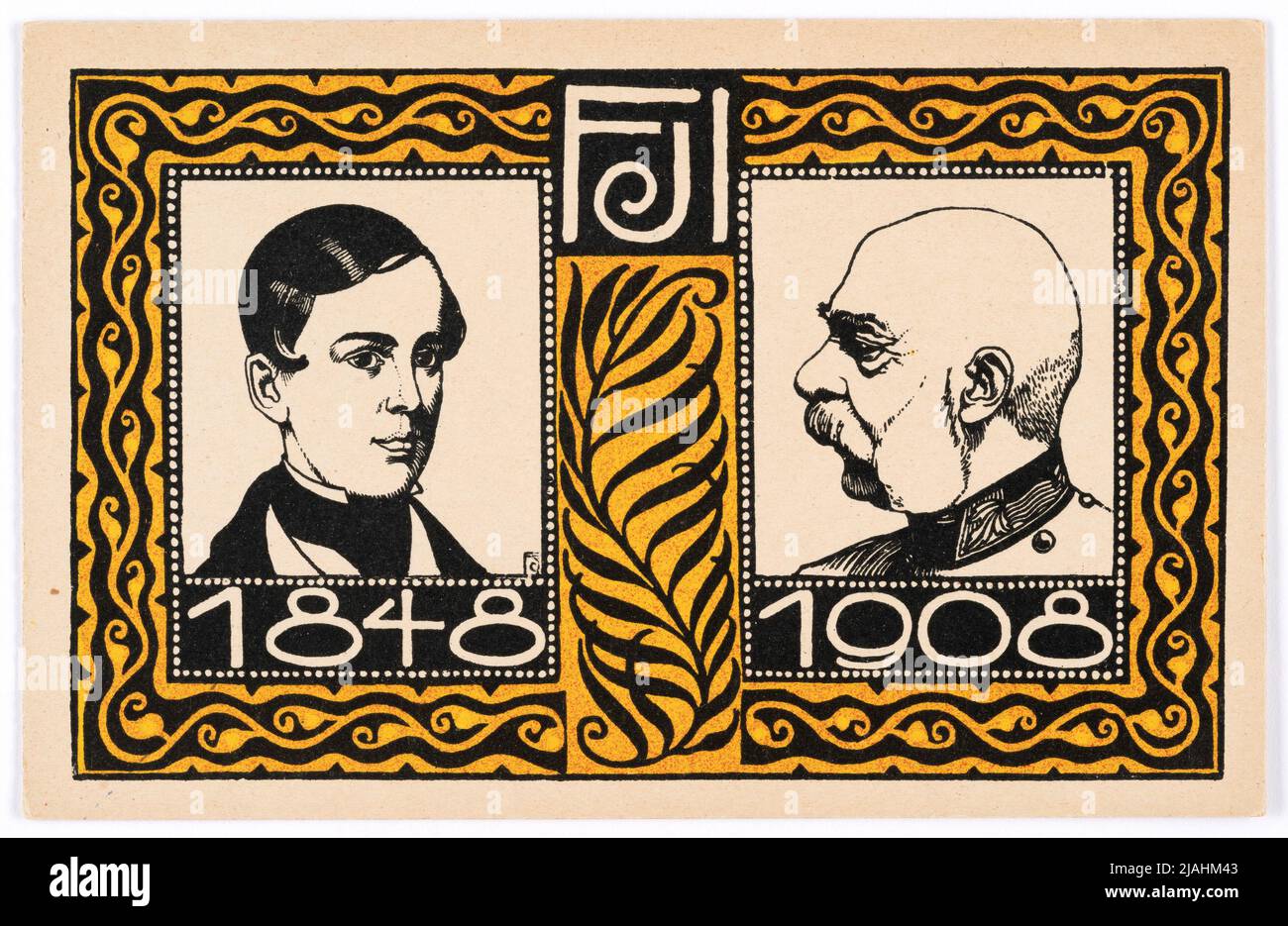 Postal de Wiener Werkstätte No. 162: Emperador Francisco José I .. Josef (József) de Diveky (Divéky) (1887-1951), Artista, Wiener Werkstätte, Editorial Foto de stock