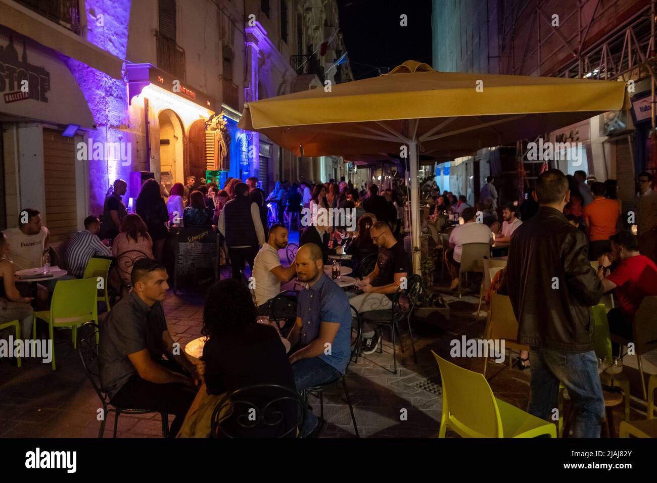Bar y vida nocturna, Valletta, Malta Foto de stock