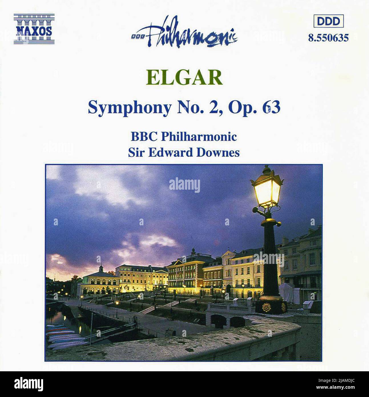 Cubierta de CD. 'Sinfonía nº 2, op.63', Edward Elgar. BBC Filarmónica. Sir Edward Downes. Foto de stock