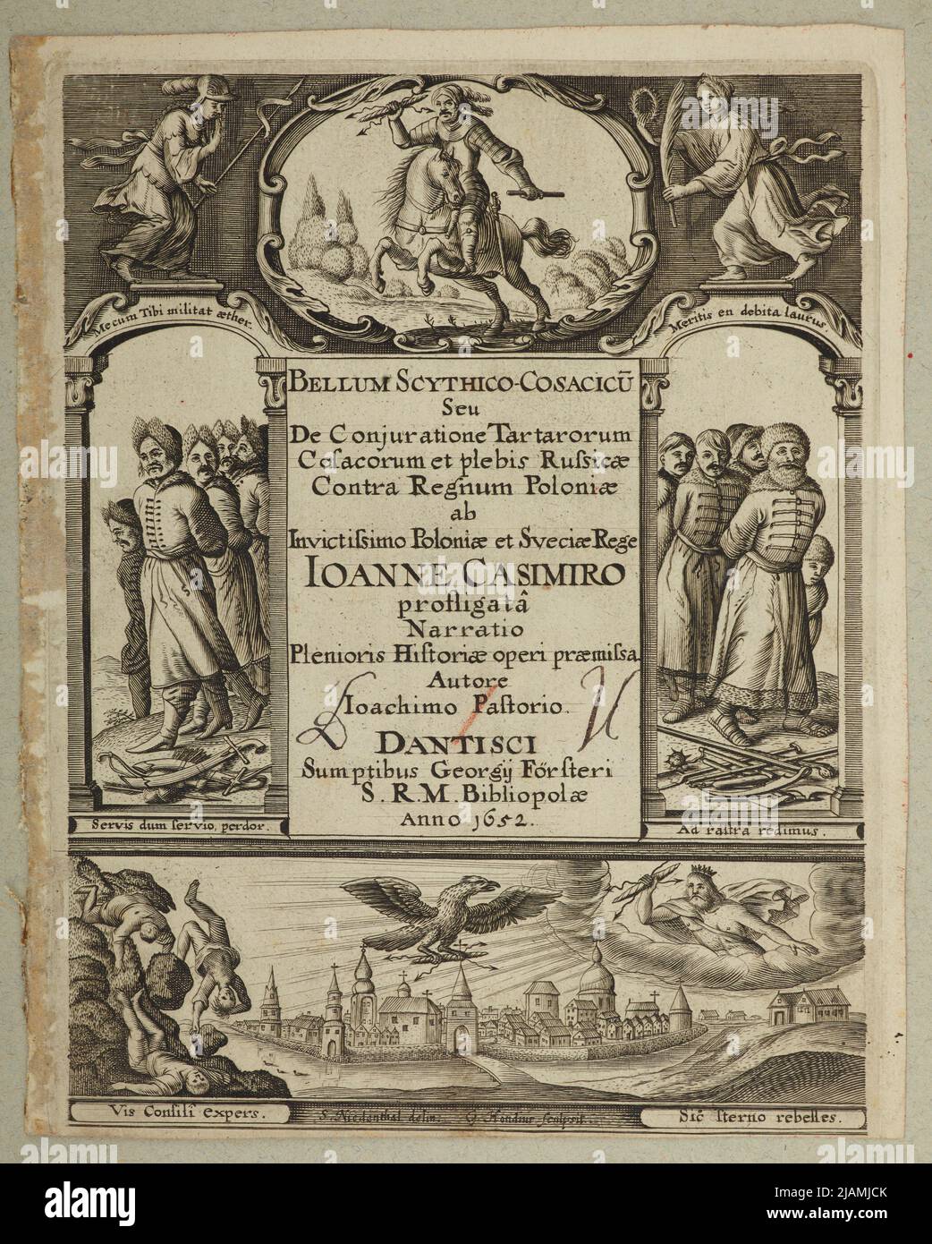 Título: Bellum scithico cosacicum Joachim Postoriusza, ed. Gdansk por George Foestera en 1652 Hondius, Willem (ca 1600 1660), Niedenthal, Samuel (1620 1685), Förster, Georg (1615 1660) Foto de stock