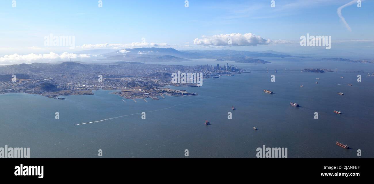 Vista panorámica aérea de la zona de la Bahía de San Francisco Foto de stock