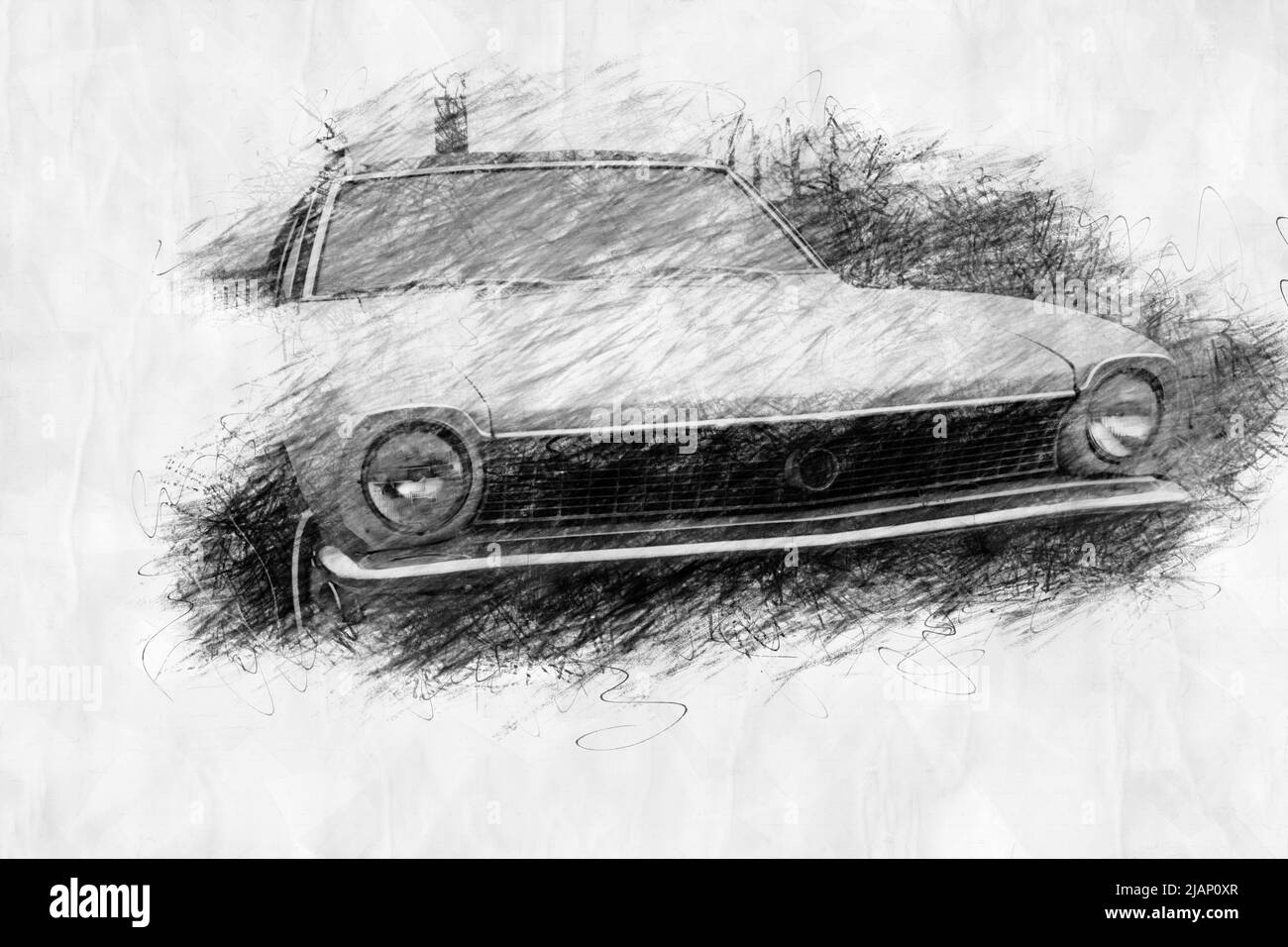 Dibujo a lápiz del carro viejo fotografías e imágenes de alta resolución -  Alamy