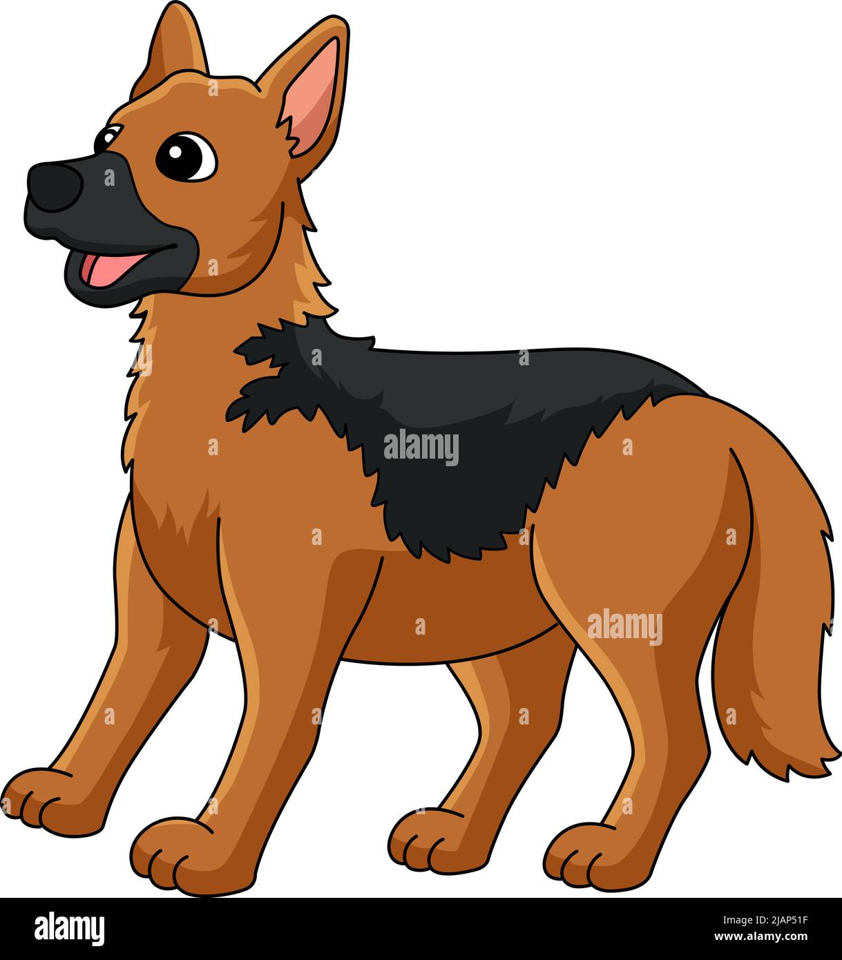Ilustración de la pieza de dibujos animados del perro pastor alemán Imagen  Vector de stock - Alamy
