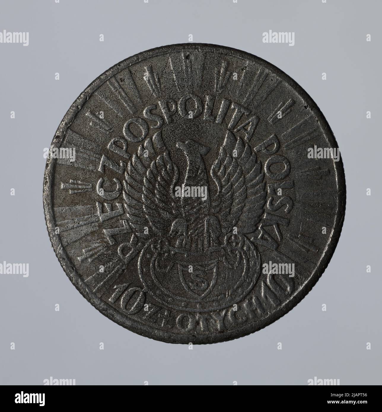 Moneda falsa, 10 zlotys, 1934, República polaca Foto de stock