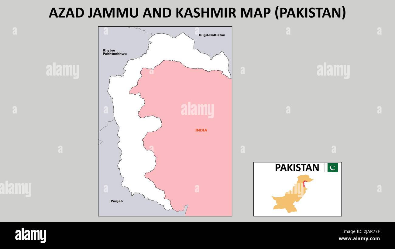Mapa de Azad Jammu y Cachemira. Mapa político de Azad Jammu y Cachemira