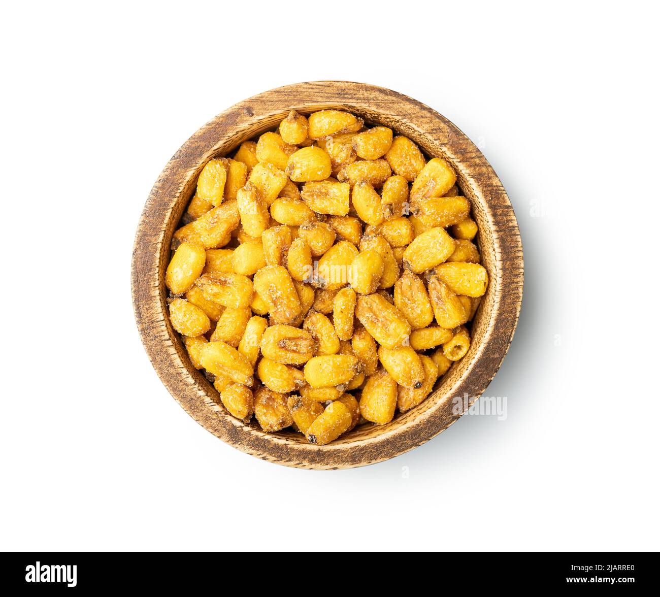 Aperitivo de maíz salado asado aislado sobre fondo blanco Fotografía de  stock - Alamy