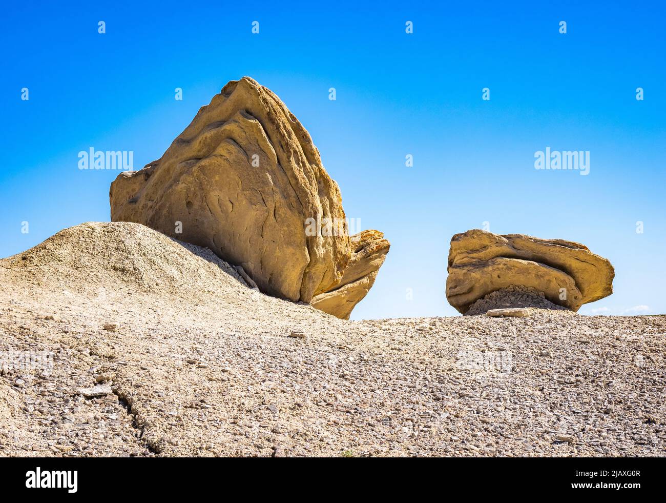 Formación de rocas en Toadstool geologic Park.in Los pastizales Oglala National. Cerca de Crawford Nebraska Foto de stock
