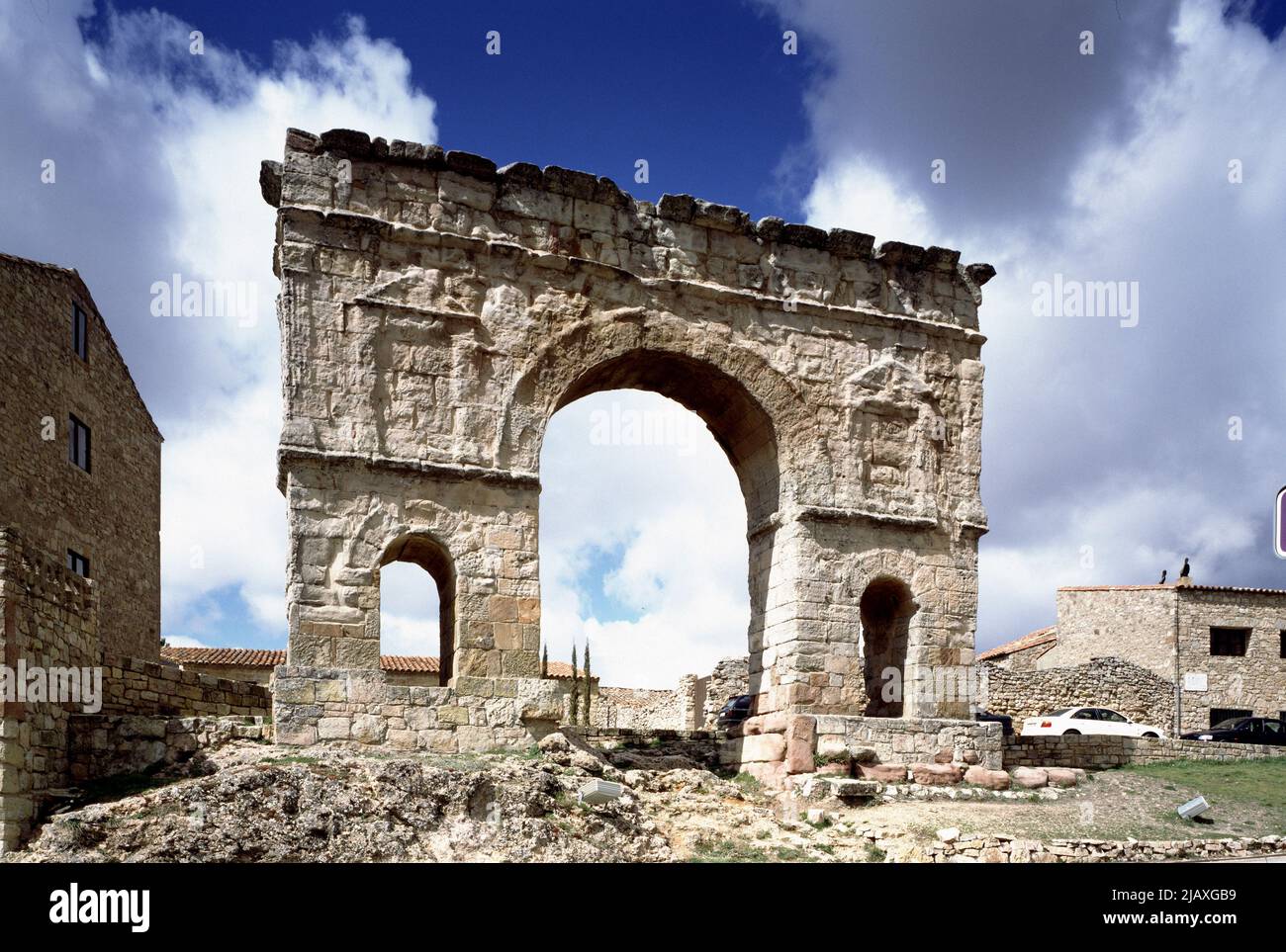 Medinaceli, Römischer Triumphbogen Foto de stock