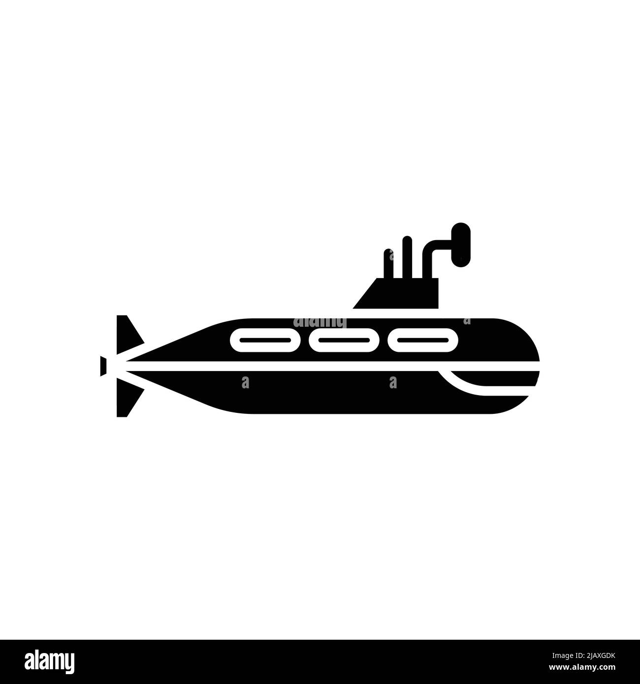 Vector de iconos submarinos. Transporte, Vehículos marinos. Estilo de icono sólido, glifo. Se puede editar una ilustración de diseño sencilla Ilustración del Vector